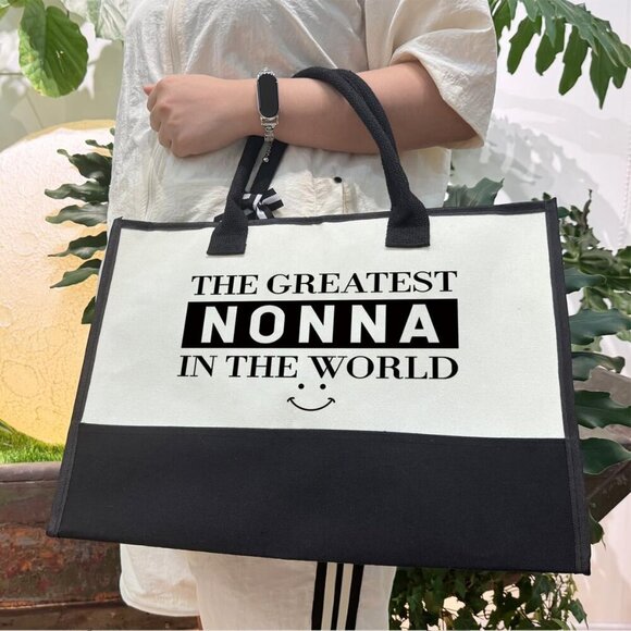 Canvas Tote Bag Large Capacity Daily Use Beach Shopping Gift - Picture 7 of 8